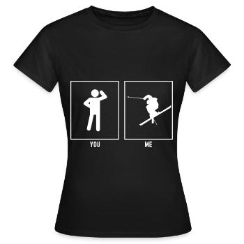 Vous - Moi - Trick de ski - T-shirt Femme - noir - Devant - AI Model Female 172 dark (172cm)