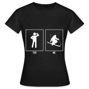 Sie - Ich - Skifahren Extrem - Frauen T-Shirt - Schwarz - Vorne - AI Model Female 172 dark (172cm)