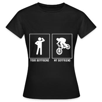 Dein Freund - Mein Freund - Mountainbiking Radikal - Frauen T-Shirt - Schwarz - Vorne - AI Model Female 172 dark (172cm)