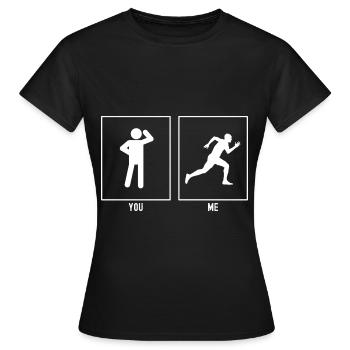 Vous - je - cours vite - T-shirt Femme - noir - Devant - AI Model Female 172 dark (172cm)