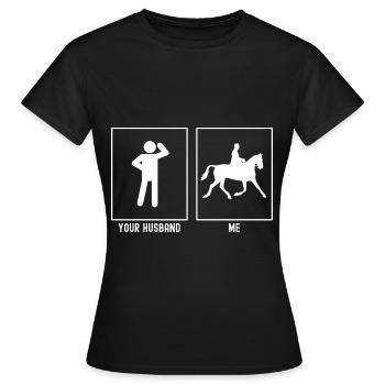 Votre mari - moi - cavalier - T-shirt Femme - noir - Devant - AI Model Female 172 dark (172cm)