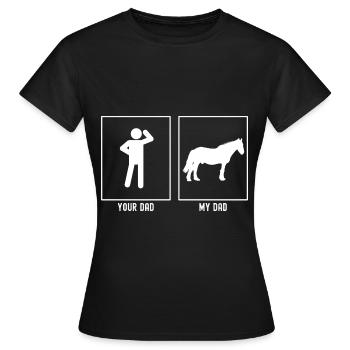 Ton Père - Mon Père - Cheval d’attente - T-shirt Femme - noir - Devant - AI Model Female 172 dark (172cm)