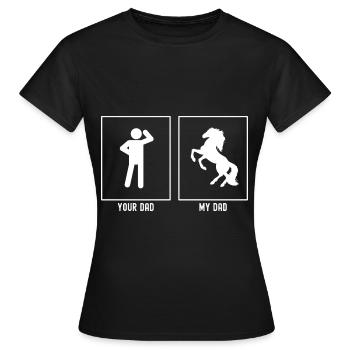 Ton père - Mon père - cheval sur deux pattes st - T-shirt Femme - noir - Devant - AI Model Female 172 dark (172cm)