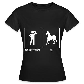 Votre ami - moi - cheval au trot - T-shirt Femme - noir - Devant - AI Model Female 172 dark (172cm)