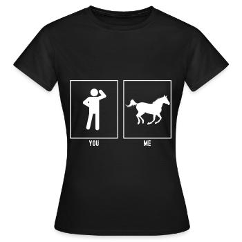 Vous - I - Démarche du cheval - T-shirt Femme - noir - Devant - AI Model Female 172 dark (172cm)