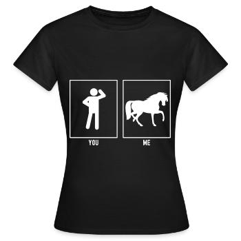 Vous - I - Dessin de cheval - T-shirt Femme - noir - Devant - AI Model Female 172 dark (172cm)