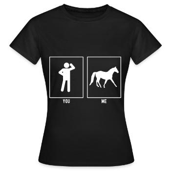 You - I - Horse - Women's T-Shirt - black - Front - AI Model Female 172 dark (172cm)