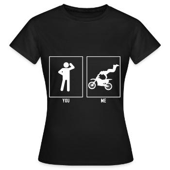 Du - Ich - Motorrad Extrem - Frauen T-Shirt - Schwarz - Vorne - AI Model Female 172 dark (172cm)