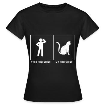 Ton ami - Mon ami - Chat - T-shirt Femme - noir - Devant - AI Model Female 172 dark (172cm)