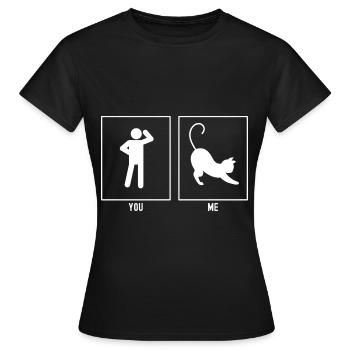 Du - Ich - Katze strecken - Frauen T-Shirt - Schwarz - Vorne - AI Model Female 172 dark (172cm)