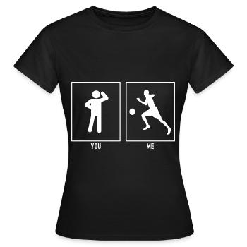 Vous - Moi - Footballeur Liens - T-shirt Femme - noir - Devant - AI Model Female 172 dark (172cm)