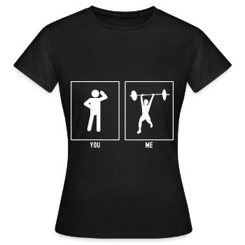 Du - Ich - Fitness Heben - Frauen T-Shirt - Schwarz - Vorne - AI Model Female 172 dark (172cm)
