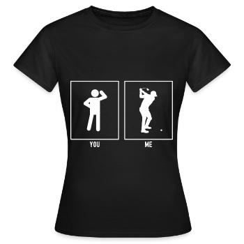 Sie - Ich - Golfspieler - Frauen T-Shirt - Schwarz - Vorne - AI Model Female 172 dark (172cm)