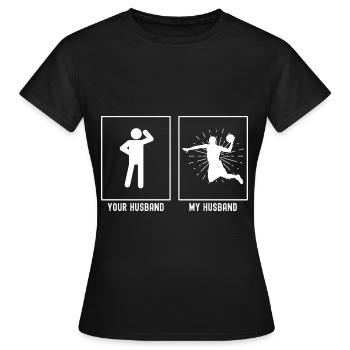 Ihr Ehemann - Mein Ehemann - Slamdunk Basketball - Frauen T-Shirt - Schwarz - Vorne - AI Model Female 172 dark (172cm)