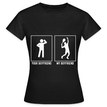 Votre ami - Mon ami - Tennis Serve - T-shirt Femme - noir - Devant - AI Model Female 172 dark (172cm)