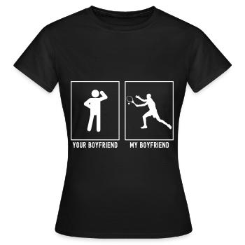 Votre ami - Mon ami - Tennis Serve - T-shirt Femme - noir - Devant - AI Model Female 172 dark (172cm)