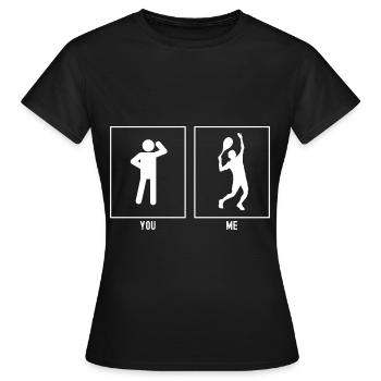 Vous - Moi - Tennis Serve - T-shirt Femme - noir - Devant - AI Model Female 172 dark (172cm)