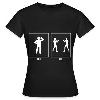 Vous - Moi - Combat de boxe - T-shirt Femme - noir - Devant - AI Model Female 172 dark (172cm)