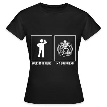Votre ami - Mon ami - Logo des pompiers - T-shirt Femme - noir - Devant - AI Model Female 172 dark (172cm)