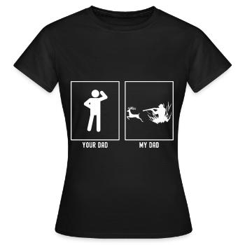 Ton père - Mon père - Chasse au chevreuil - T-shirt Femme - noir - Devant - AI Model Female 172 dark (172cm)