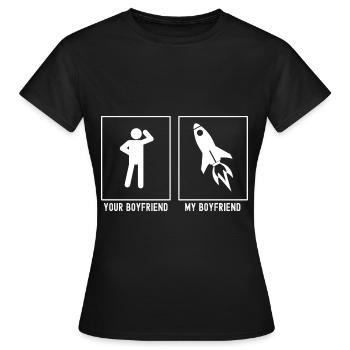 Votre ami - Mon ami - Astronomy Rocket - T-shirt Femme - noir - Devant - AI Model Female 172 dark (172cm)