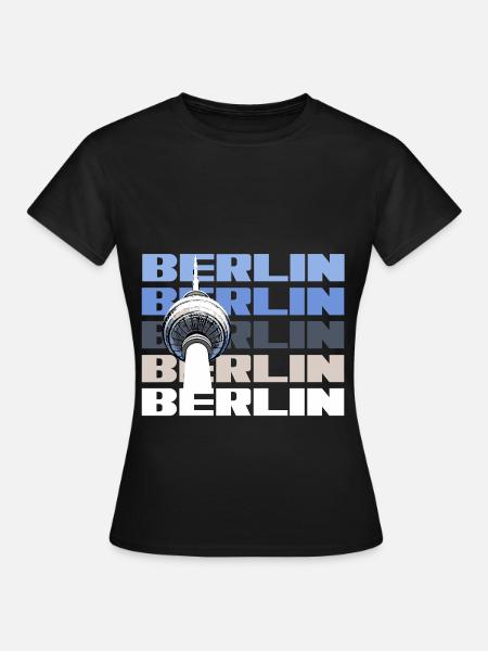 Berlin Hauptstadt Bundesland Fernsehturm - Frauen T-Shirt - Schwarz