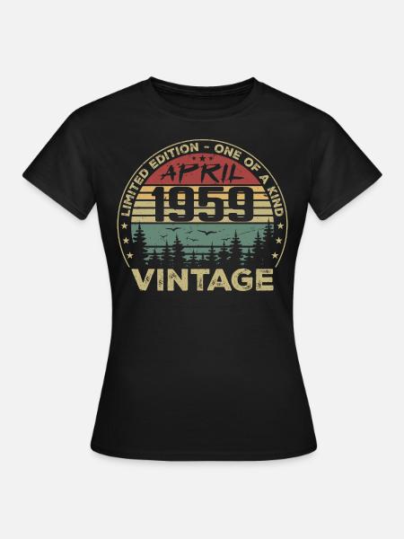 Vintage April 1959 Birthday Gift - Women's T-Shirt - black