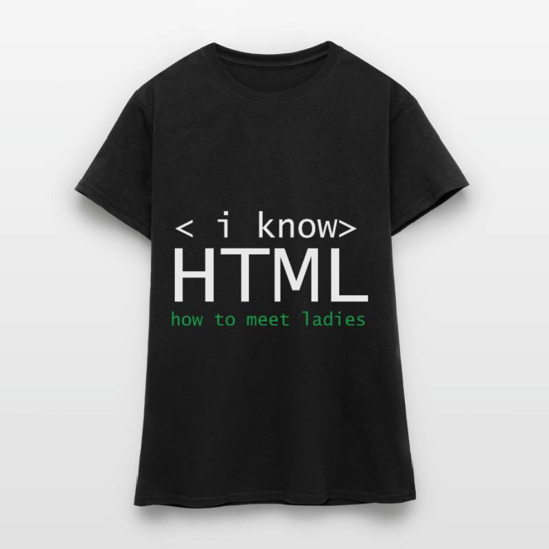 HTML Editor Hypertext Markup Language Web Document T-shirt Femme