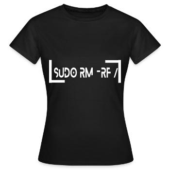 sudo rm -rf Informatiker IT Geek Code - Frauen T-Shirt - Schwarz - Vorne - AI Model Female 172 dark (172cm)