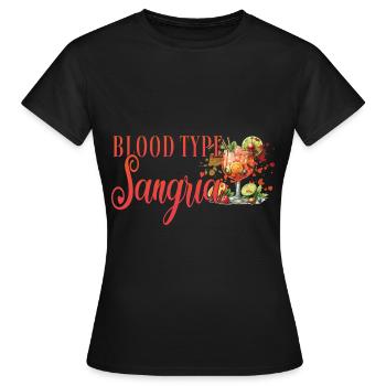 Cocktail Barman Groupe Sanguin Sangria - T-shirt Femme - noir - Devant - AI Model Female 172 dark (172cm)