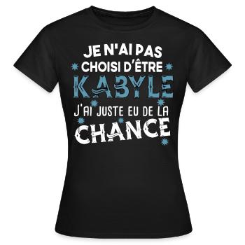 Kabyle Kabylie Pays Algérie Origine Humour Cadeau - T-shirt Femme - noir - Devant - AI Model Female 172 dark (172cm)