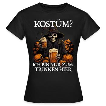 Déguisement de fête d’Halloween - T-shirt Femme - noir - Devant - AI Model Female 172 dark (172cm)