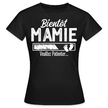 Bientôt Mamie Future Grand mère - T-shirt Femme - noir - Devant - AI Model Female 172 dark (172cm)