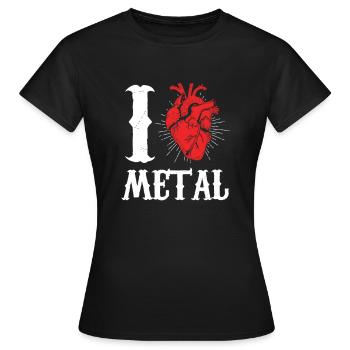 J'aime la musique en métal - T-shirt Femme - noir - Devant - AI Model Female 172 dark (172cm)