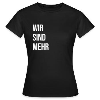 wir sind mehr - Frauen T-Shirt - Schwarz - Vorne - AI Model Female 172 dark (172cm)