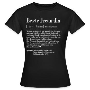 Beste freundin definition geschenk bff freundinnen - Frauen T-Shirt - Schwarz - Vorne - AI Model Female 172 dark (172cm)