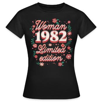 Geburtstagsfrau Jahrgang 1982 Frau 40 Jahre - Frauen T-Shirt - Schwarz - Vorne - AI Model Female 172 dark (172cm)