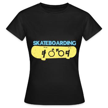 Skateboard Skateboard Skate Skater Skateboard - T-shirt Femme - noir - Devant - AI Model Female 172 dark (172cm)