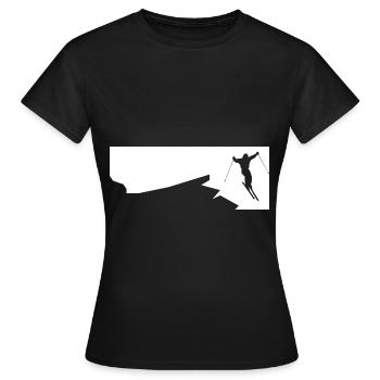 Skiing - (44) - Women's T-Shirt - black - Front - AI Model Female 172 dark (172cm)