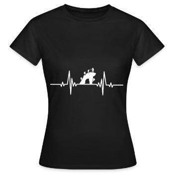 Heartbeat combine l’escalade - T-shirt Femme - noir - Devant - AI Model Female 172 dark (172cm)