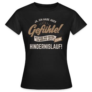 Gefuehle - ich moechte Sport - Hindernislauf! - - Frauen T-Shirt - Schwarz - Vorne - AI Model Female 172 dark (172cm)