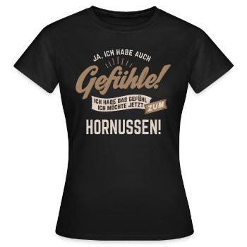 Gefuehle - ich moechte Sport - Hornussen! - - Frauen T-Shirt - Schwarz - Vorne - AI Model Female 172 dark (172cm)