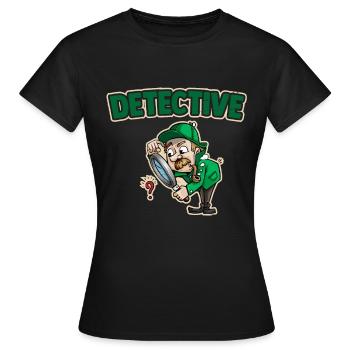 Detektiv mit Lupe - Frauen T-Shirt - Schwarz - Vorne - AI Model Female 172 dark (172cm)