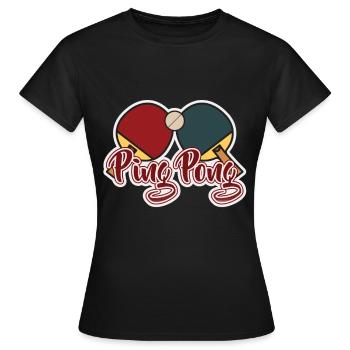 Ping-Pong - Frauen T-Shirt - Schwarz - Vorne - AI Model Female 172 dark (172cm)
