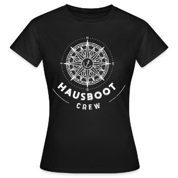 Hausboot Crew Geschenk Kapitän - Frauen T-Shirt - Schwarz - Vorne - AI Model Female 172 dark (172cm)