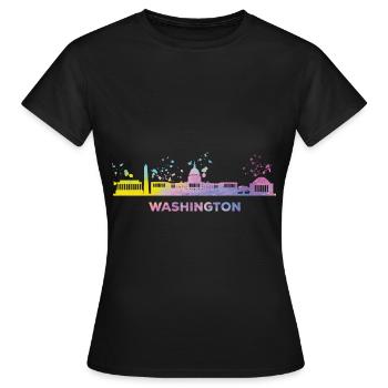 Washingtoner Skyline Washington - T-shirt Femme - noir - Devant - AI Model Female 172 dark (172cm)