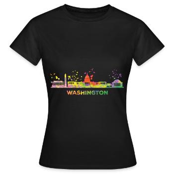 Washingtoner Skyline Washington - T-shirt Femme - noir - Devant - AI Model Female 172 dark (172cm)