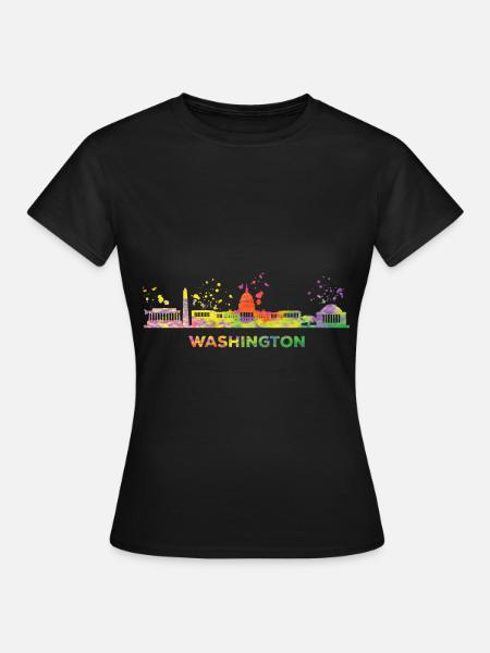 Washingtoner Skyline Washington - Frauen T-Shirt - Schwarz