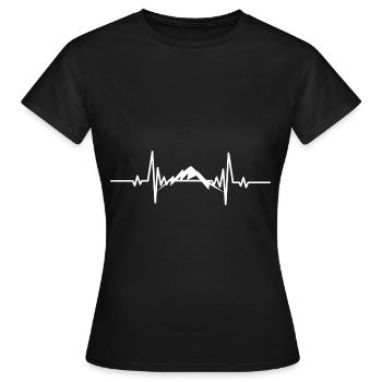 Herzschlag schneebedeckter Berg - Frauen T-Shirt - Schwarz - Vorne - AI Model Female 172 dark (172cm)