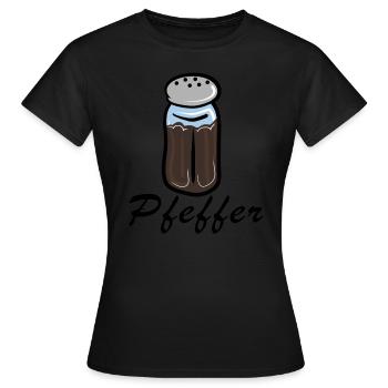 Pfeffer Streuer - Frauen T-Shirt - Schwarz - Vorne - AI Model Female 172 dark (172cm)